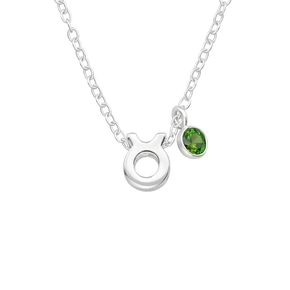 Sterling Silver Emarald Taurus Necklace